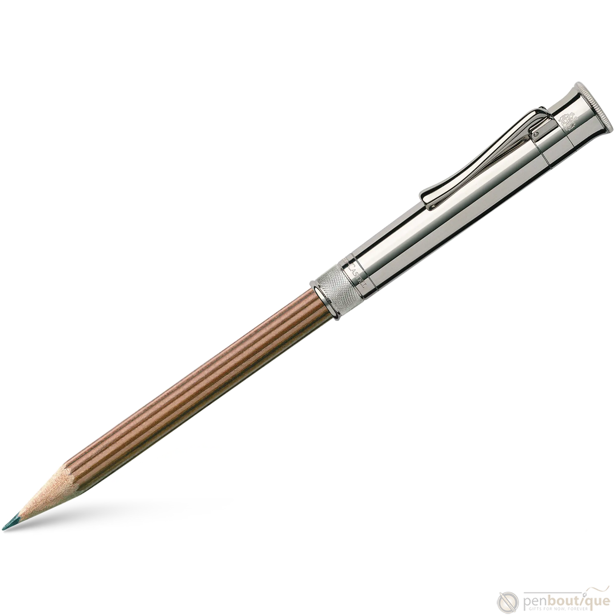 Graf Von Faber-Castell Perfect Pencil, Platinum Plated Cap, Brown-Pen Boutique Ltd