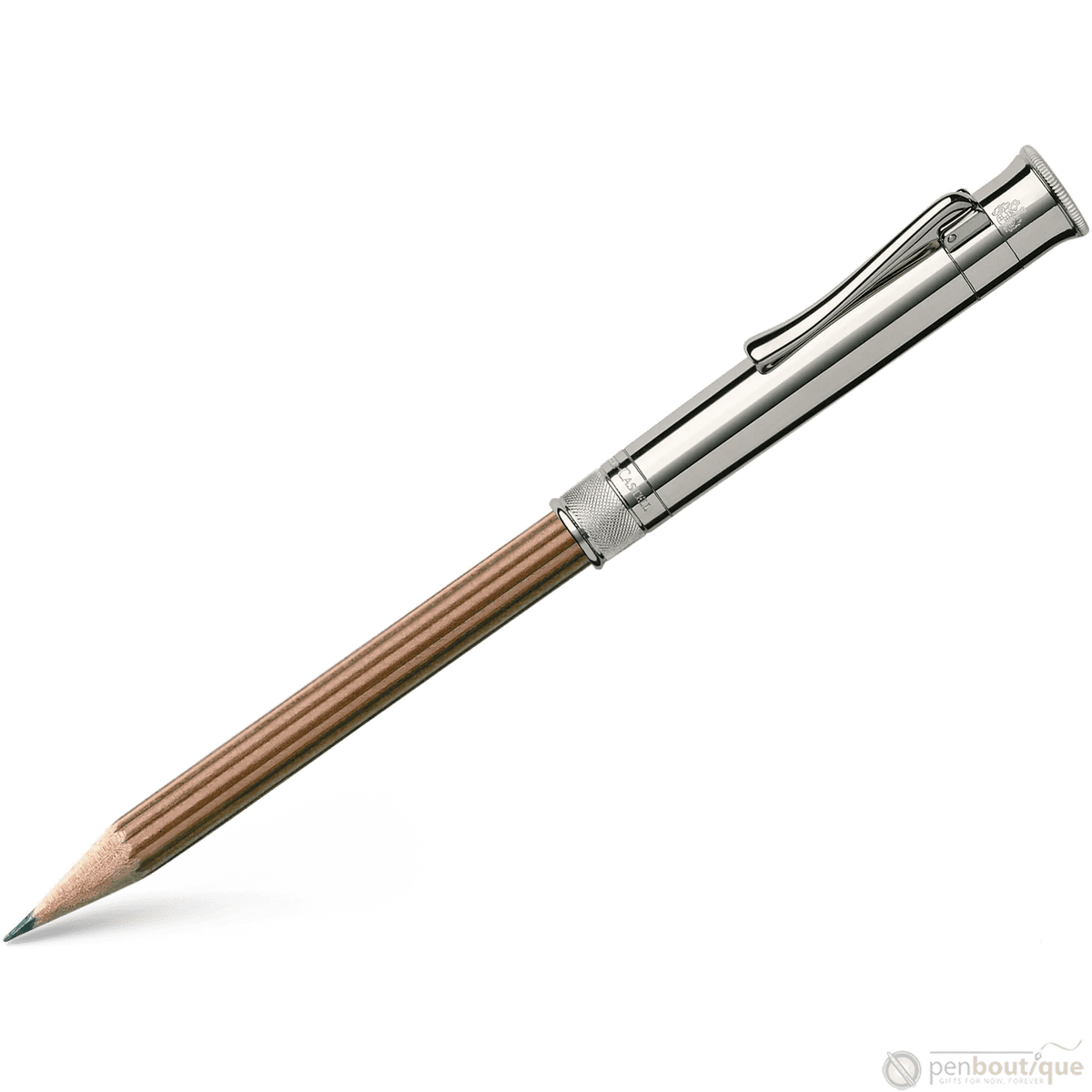 Graf Von Faber-Castell Perfect Pencil, Platinum Plated Cap, Brown - Pen Boutique Ltd