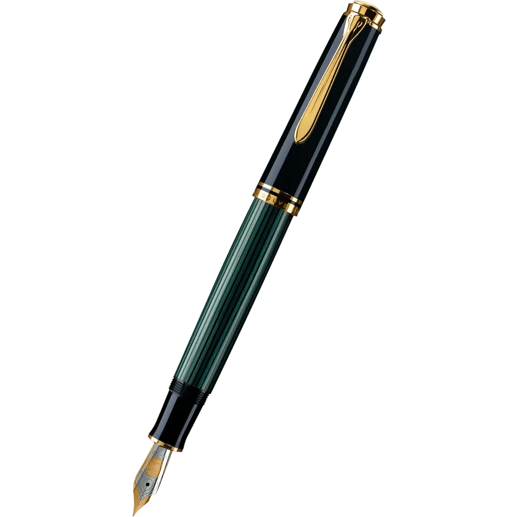 Pelikan Souveran Fountain Pen - M600 Black/Green-Pen Boutique Ltd