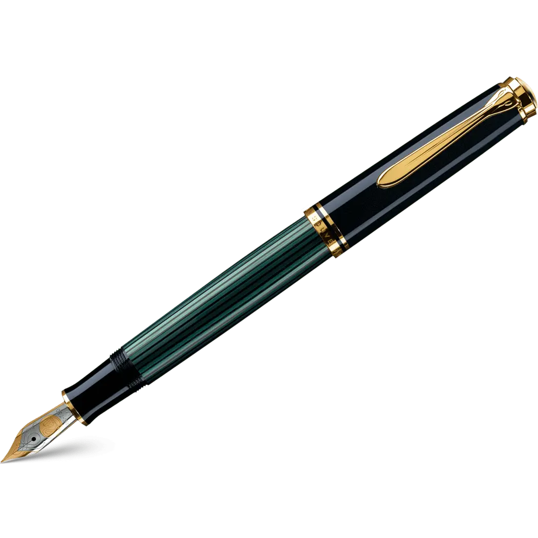 Pelikan Souveran Fountain Pen - M600 Black/Green-Pen Boutique Ltd