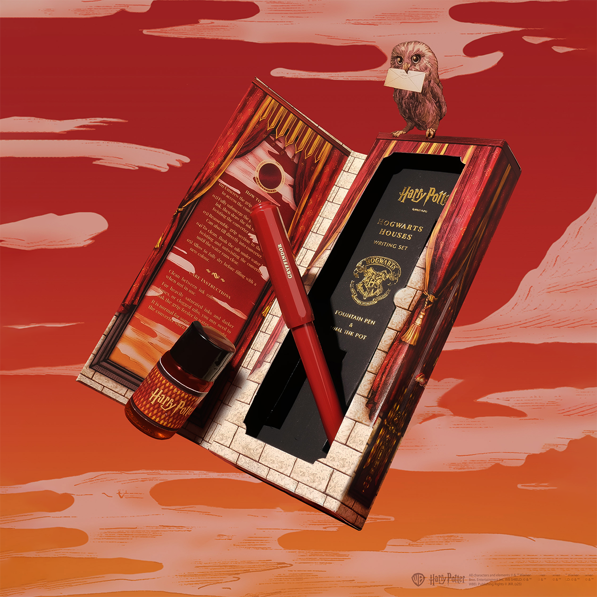 WB x Ferris Wheel Press Carousel Writing Set - Harry Potter Houses of Hogwarts: Gryffindor - 2538-Pen Boutique Ltd