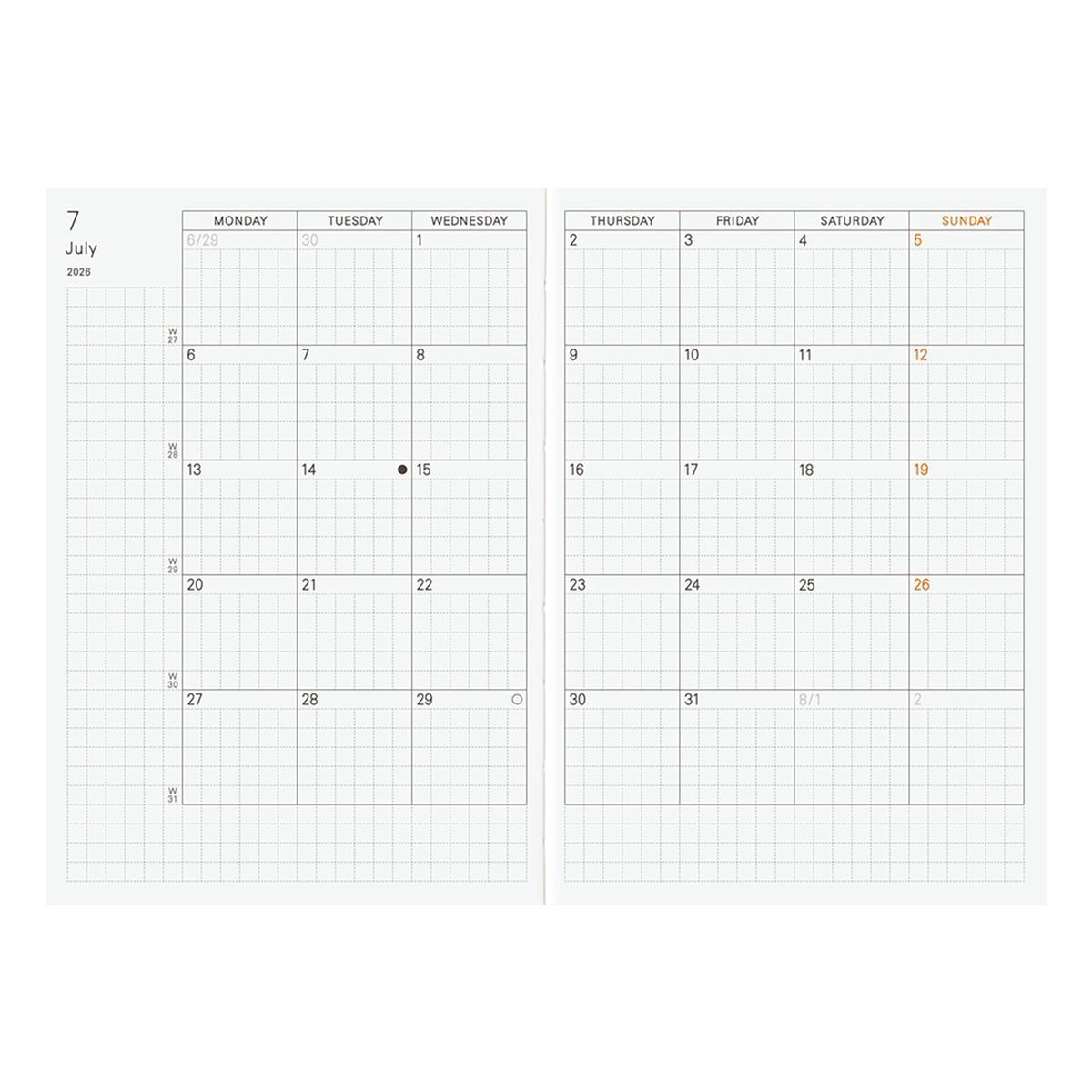 Hobonichi 2026 English Planner Book - A6 (January Start)-Pen Boutique Ltd