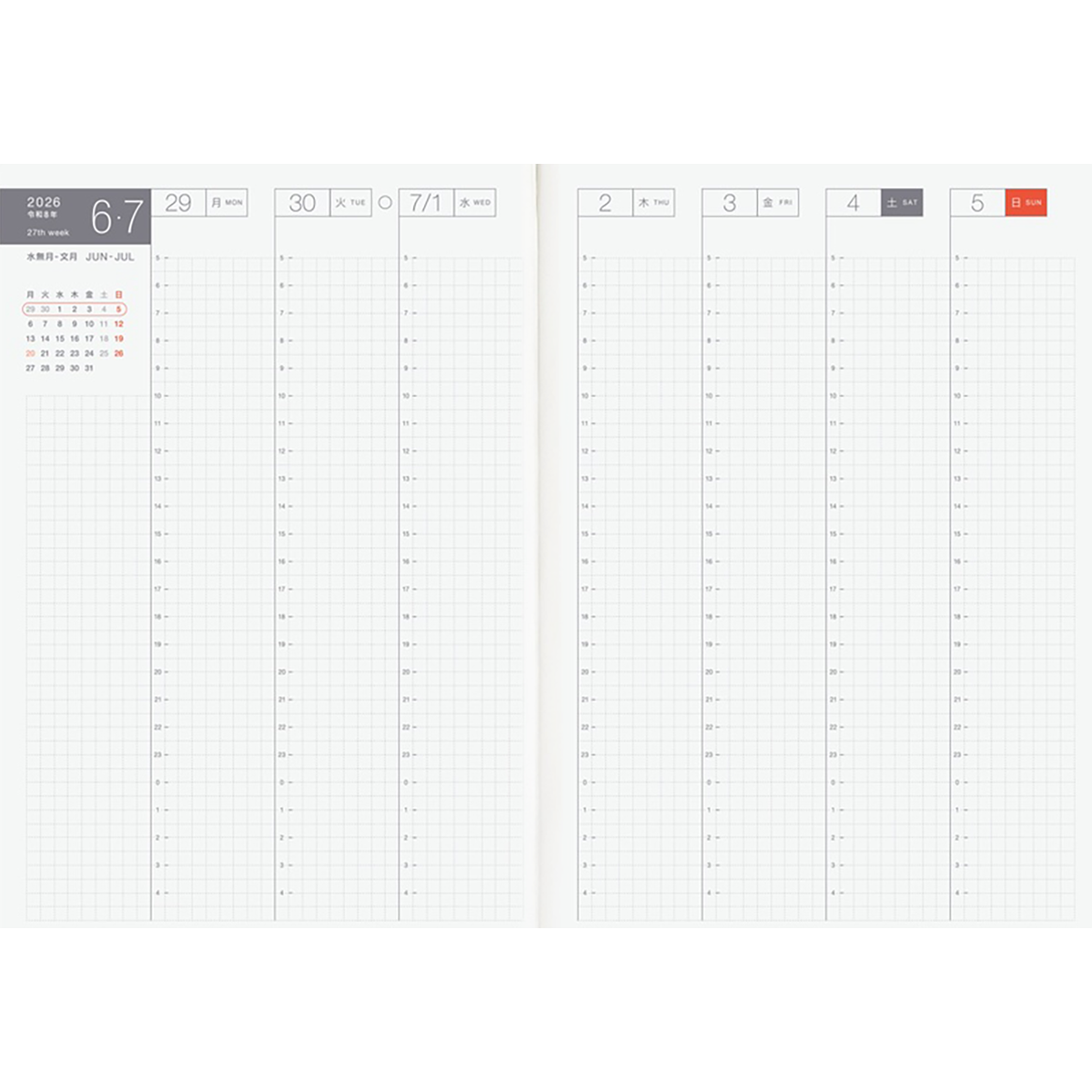Hobonichi 2026 Japanese Day - Free Book - A5 (January Start)-Pen Boutique Ltd