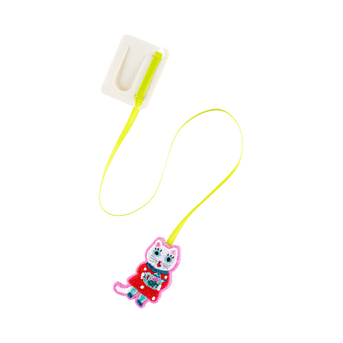 Hobonichi Embroidered Bookmark - Yumi Kitagishi - White Cat-Pen Boutique Ltd