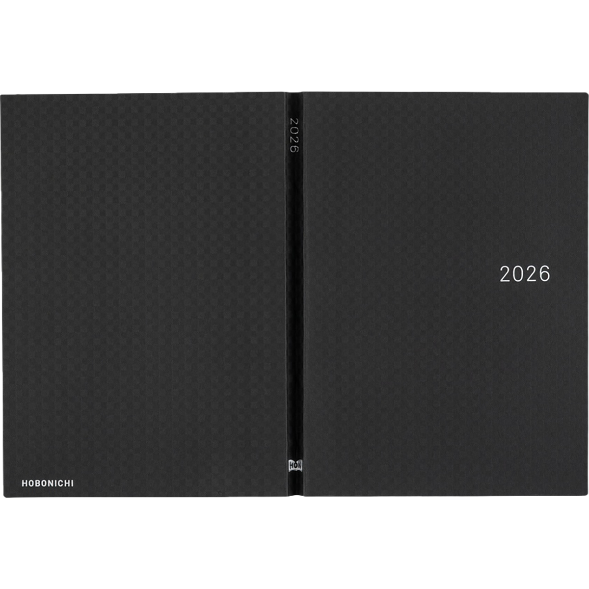 Hobonichi Hard Cover English Book - Paper Series: Black Gingham & HON Stamped - A5 (January Start)-Pen Boutique Ltd