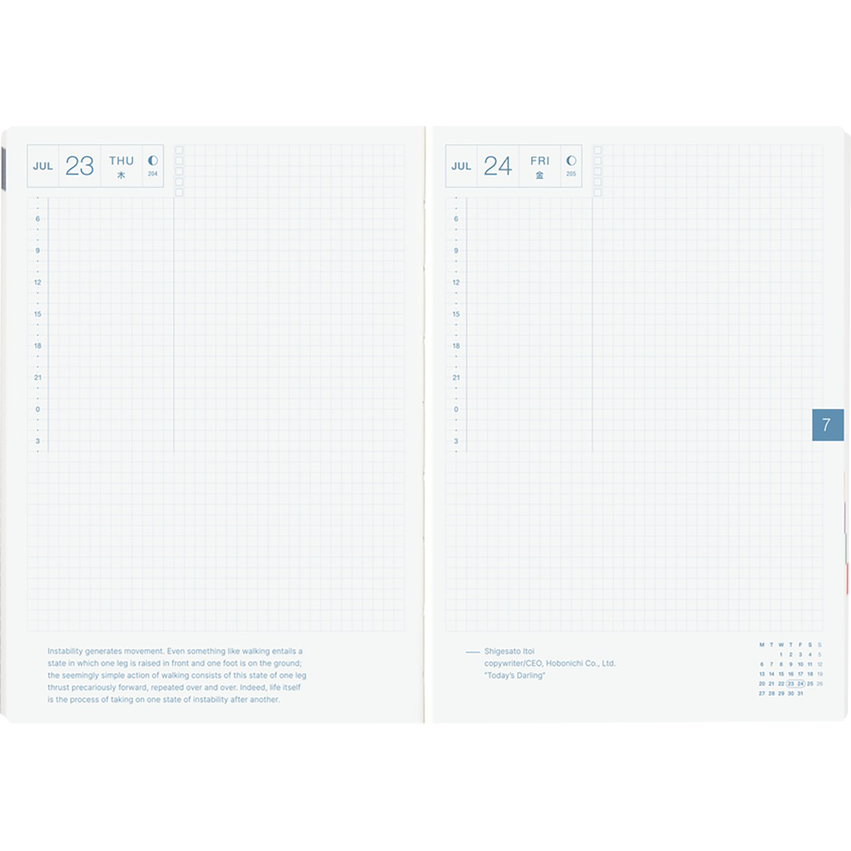 Hobonichi Hard Cover English Book - Paper Series: Black Gingham & HON Stamped - A5 (January Start)-Pen Boutique Ltd