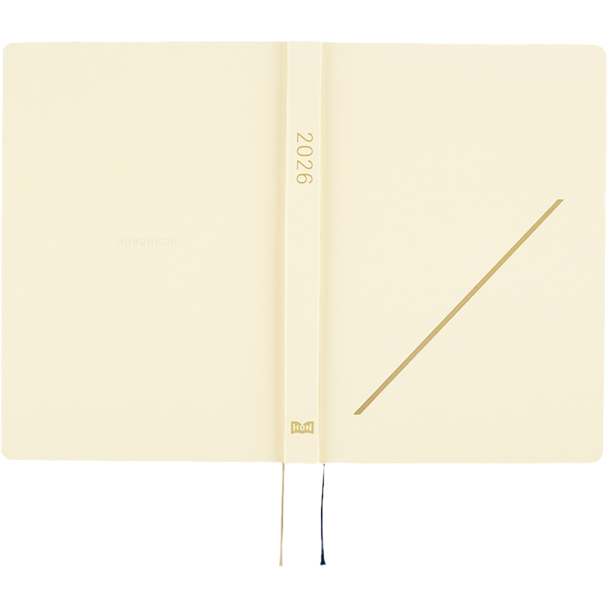 Hobonichi Hard Cover English Book - Slash (Ivory) & HON Stamped - A5 (January Start)-Pen Boutique Ltd