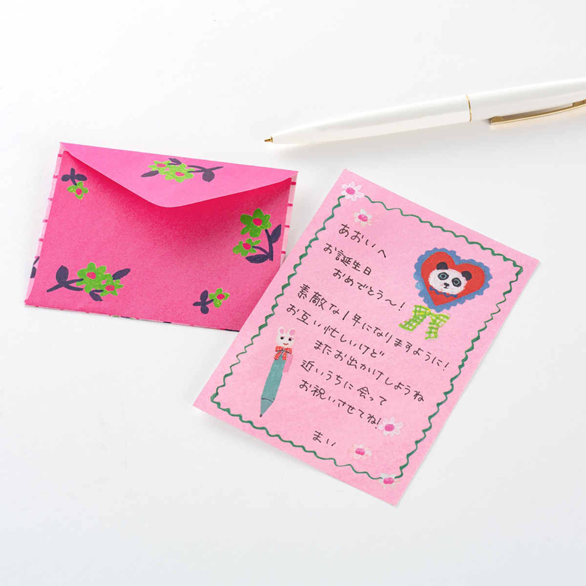 Hobonichi Mini Letter Set - Yumi Kitagishi: White Cat-Pen Boutique Ltd