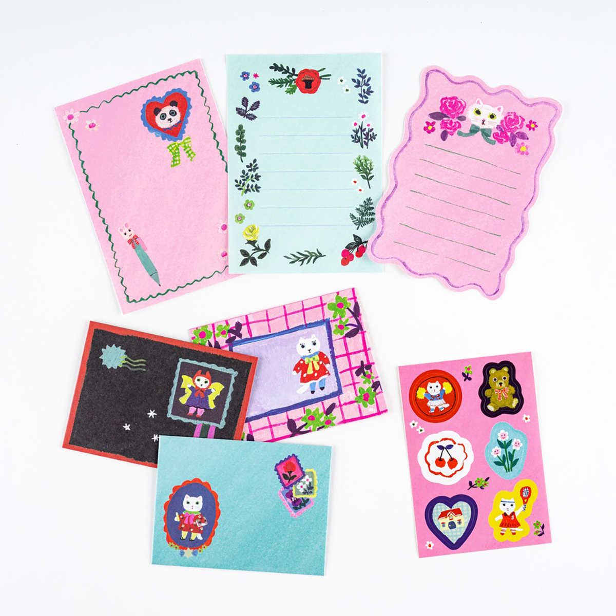 Hobonichi Mini Letter Set - Yumi Kitagishi: White Cat-Pen Boutique Ltd