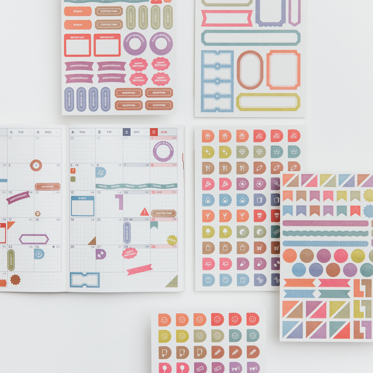 Hobonichi Sticker Set - TSUKI no IRO (Schedule)-Pen Boutique Ltd