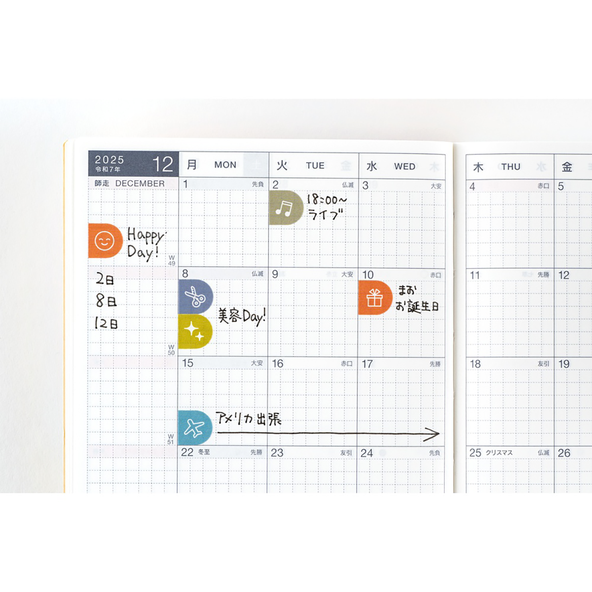 Hobonichi Sticker Set - TSUKI no IRO (Schedule)-Pen Boutique Ltd