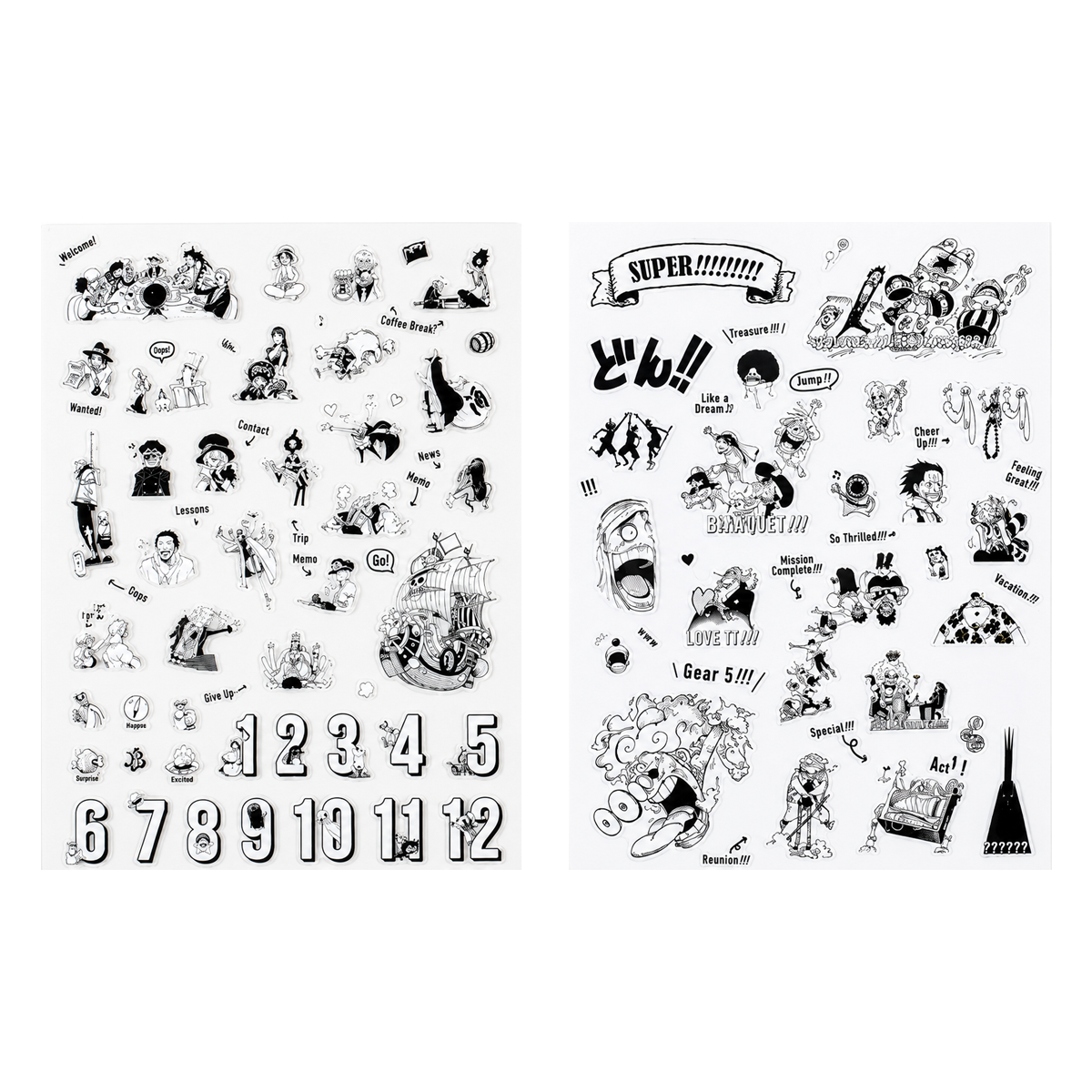 Hobonichi Sticky Notes - ONE PIECE magazine: One Piece Sticker Set (Daily / SUPER!!!)-Pen Boutique Ltd