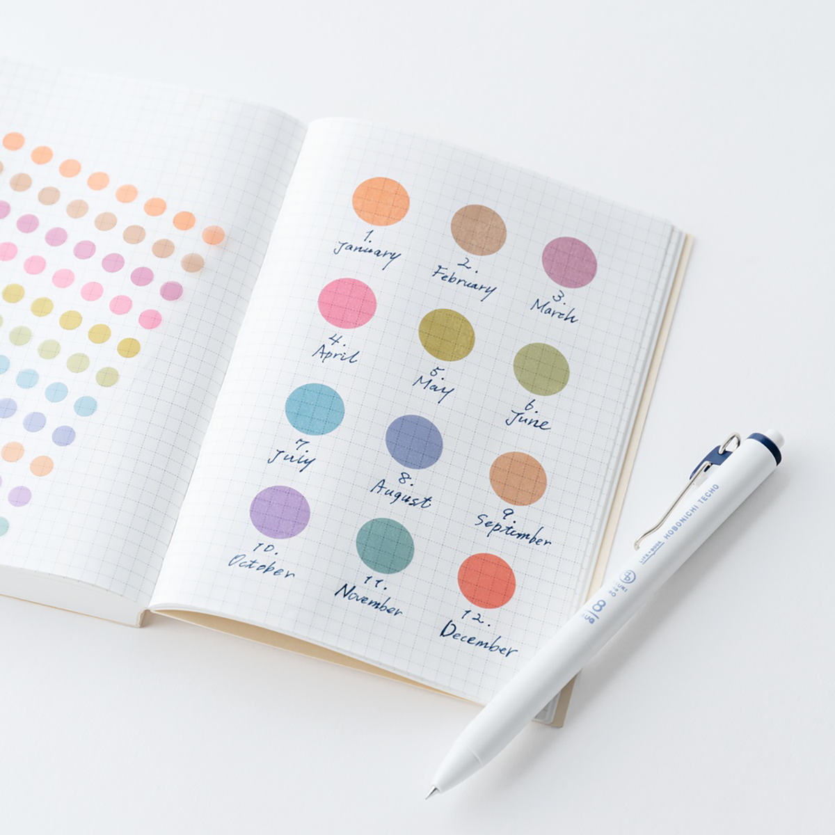 Hobonichi Transparent Dot Stickers - TSUKI no IRO (15mm)-Pen Boutique Ltd