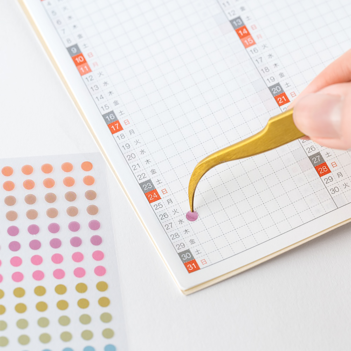 Hobonichi Transparent Dot Stickers - TSUKI no IRO (3.5mm)-Pen Boutique Ltd