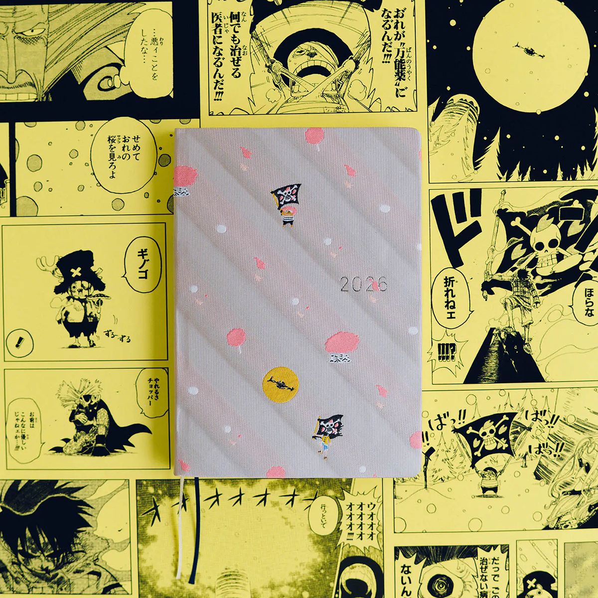 Hobonichi Light Hard Cover English Book - ONE PIECE Magazine: Hiriluk’s Cherry Blossoms - Tall & Slim (Weeks - January Start)-Pen Boutique Ltd