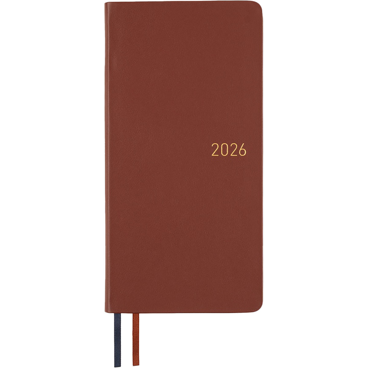 Hobonichi Light Hard Cover English Book - Leather: Wine Brown - Tall & Slim (Weeks - January Start)-Pen Boutique Ltd