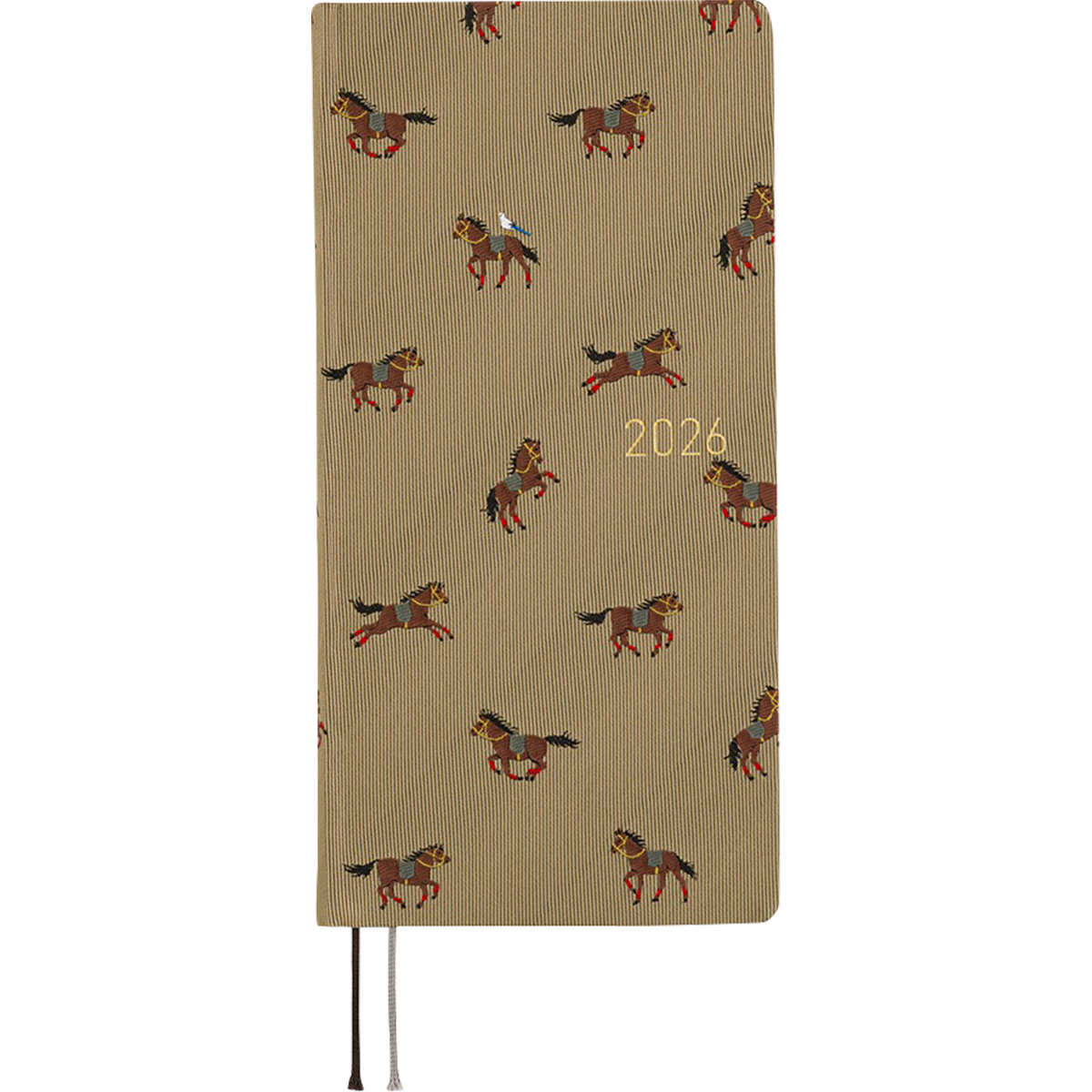 Hobonichi Light Hard Cover Mega English Book - Bow & Tie: Galloping Horses - Tall & Slim (Weeks - January Start)-Pen Boutique Ltd