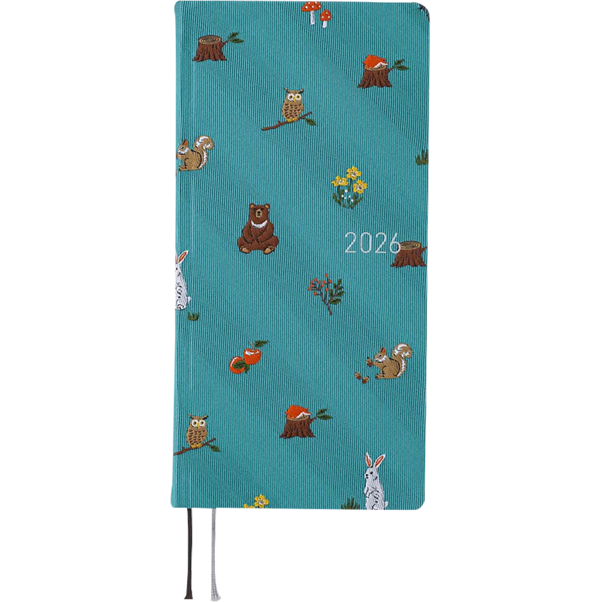 Hobonichi Light Hard Cover Mega English Book - Bow & Tie: In the Forest - Tall & Slim (Weeks - January Start)-Pen Boutique Ltd