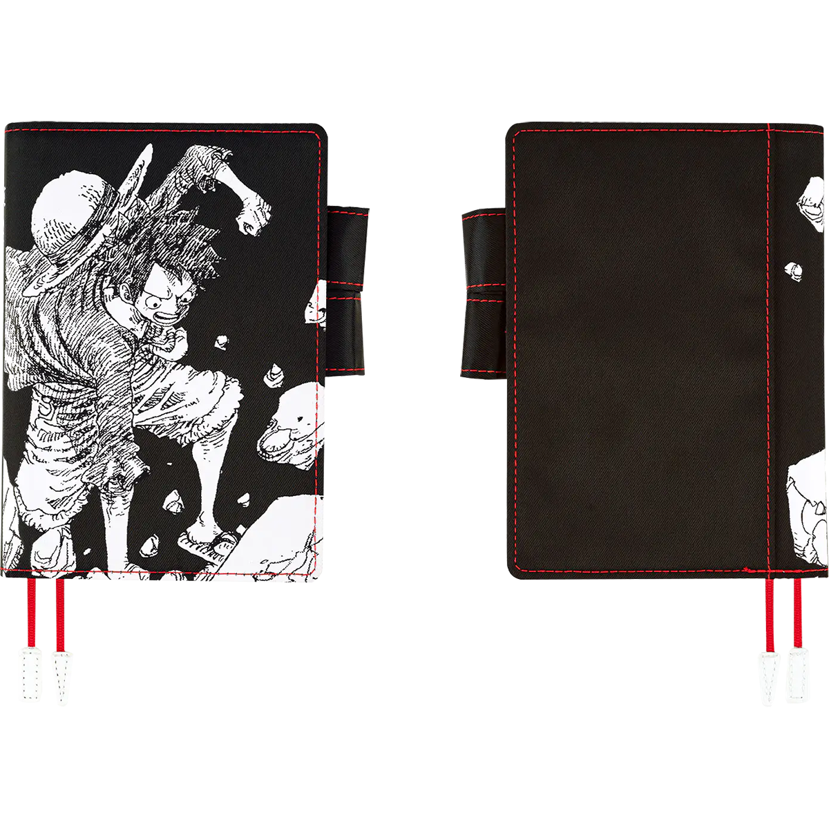 Hobonichi Cousin English Book & Cover - ONE PIECE Magazine: Straw Hat Luffy - Black - A5 (January Start)-Pen Boutique Ltd