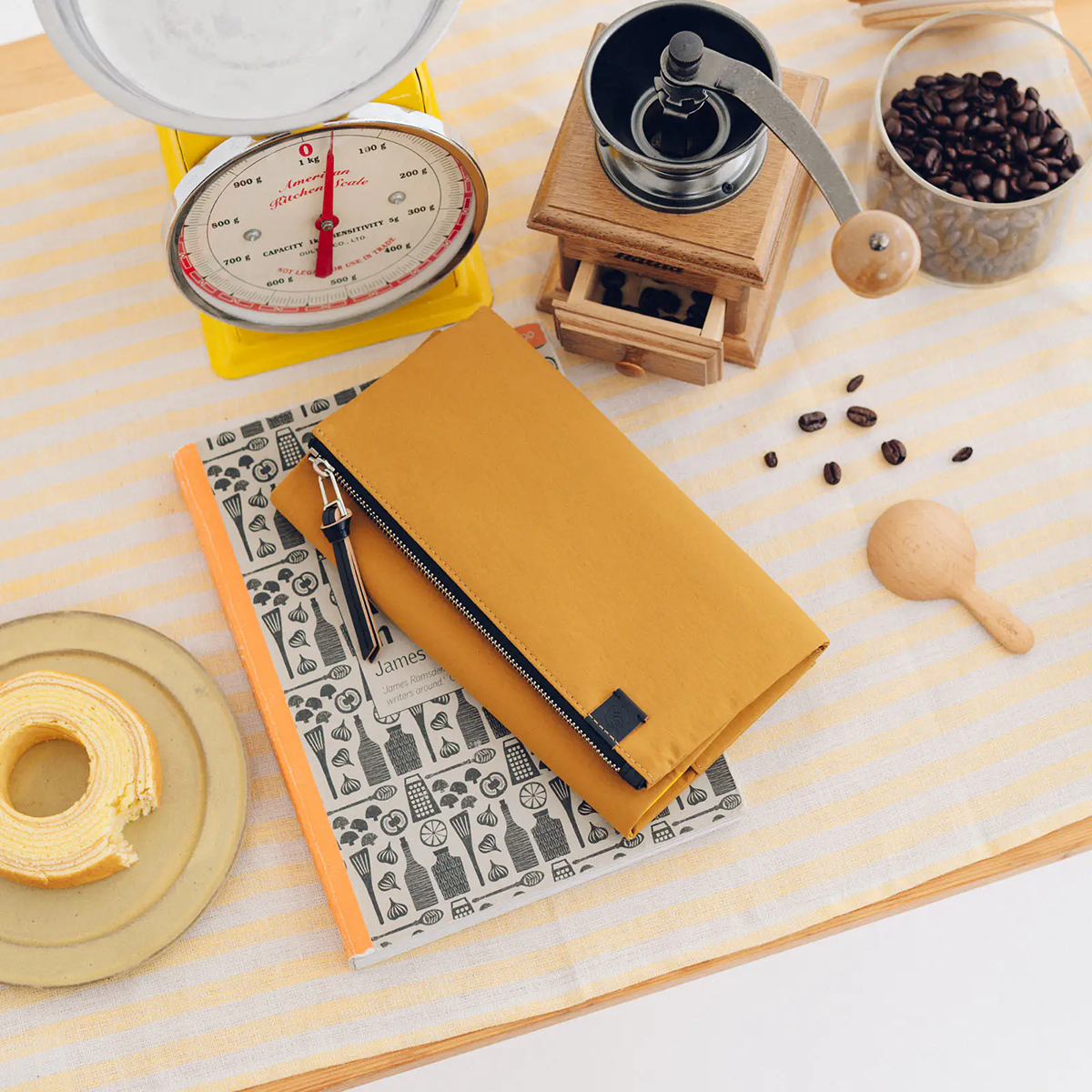 Hobonichi Cover - Tragen: Mustard - Tall & Slim - Zipper Closure-Pen Boutique Ltd