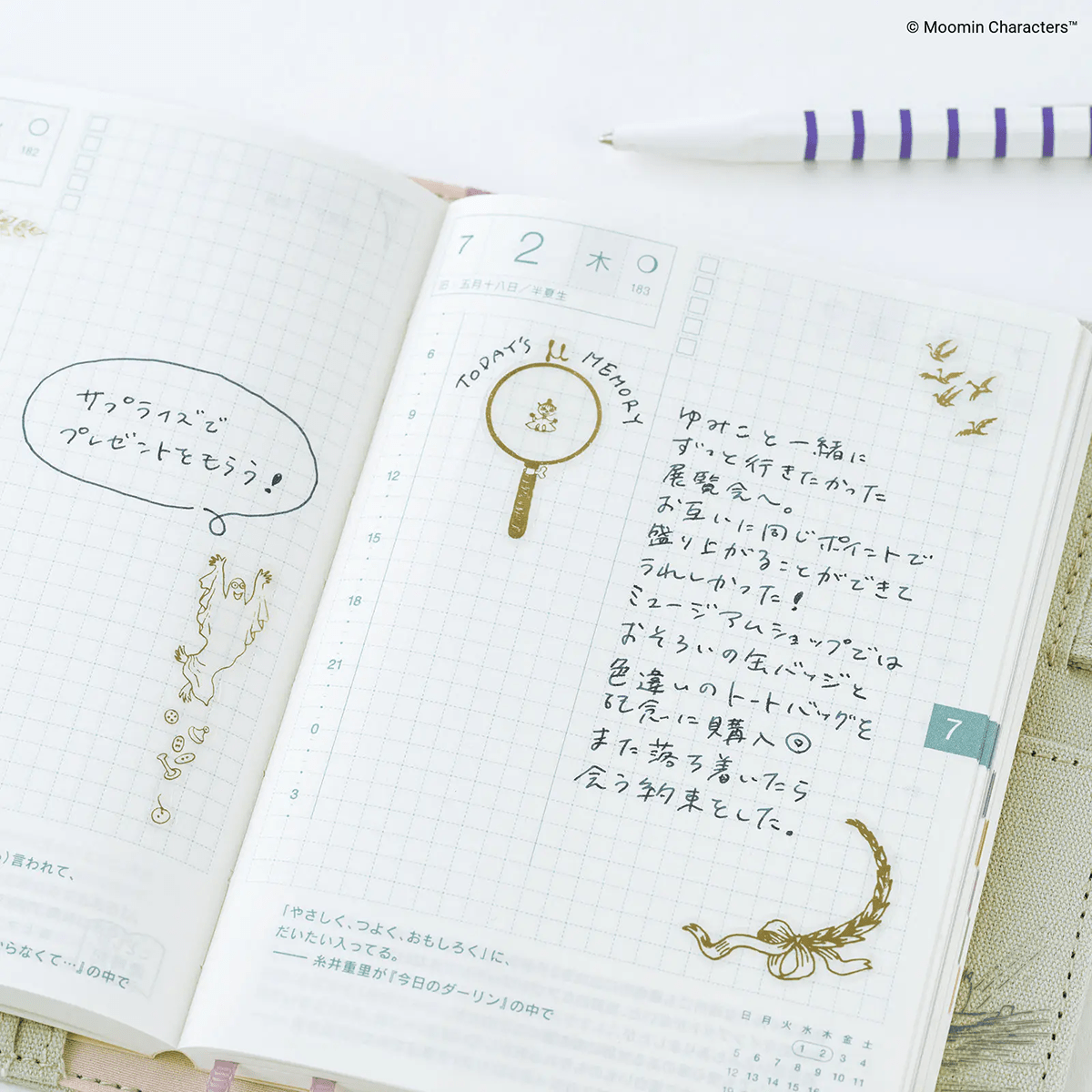 Hobonichi Foil-Stamped Clear Stickers - Moomin (Adventure Log) - Pen Boutique Ltd