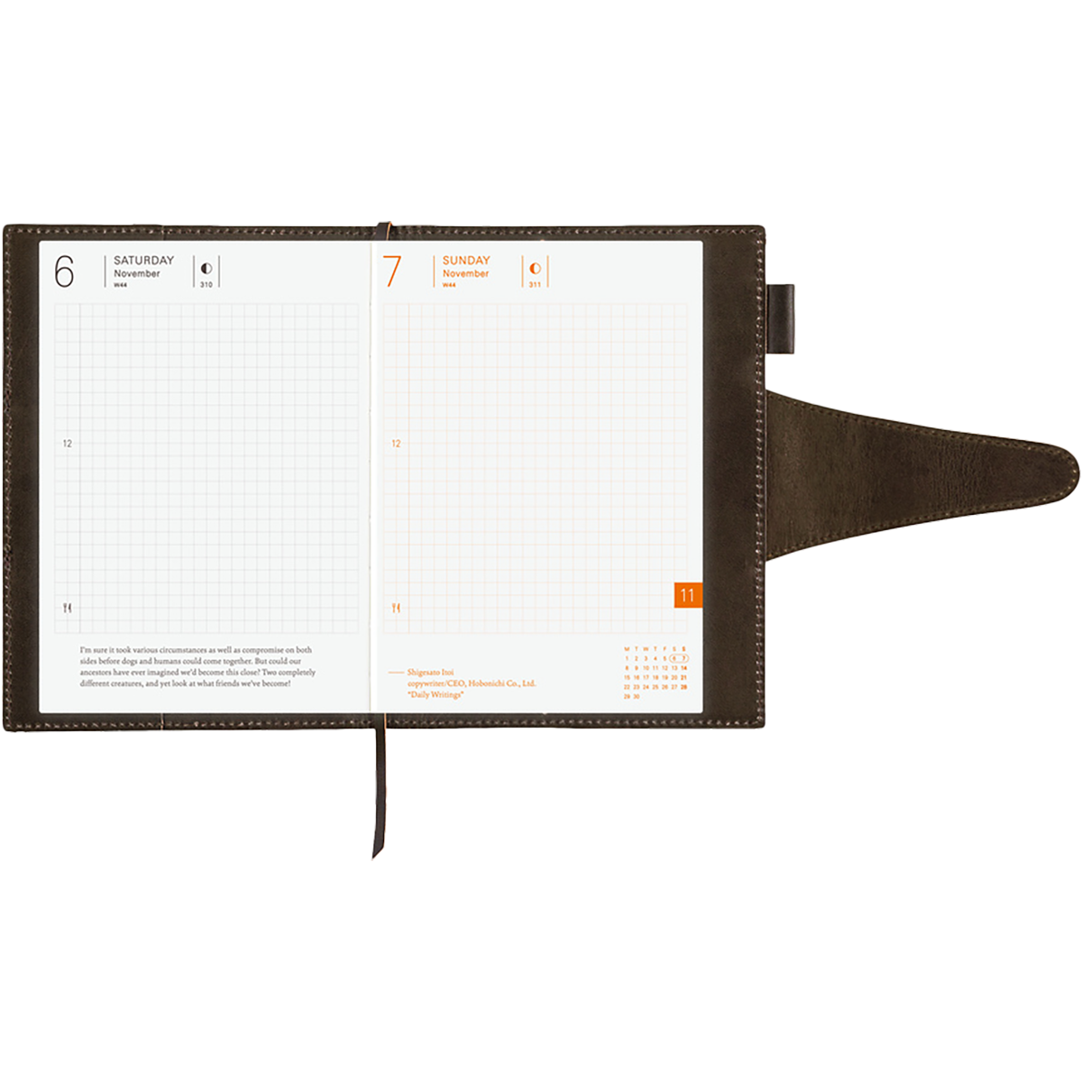 Hobonichi Japanese 2027 Book & Cover - Arts&Science: Wax Coating Kip - A6-Pen Boutique Ltd