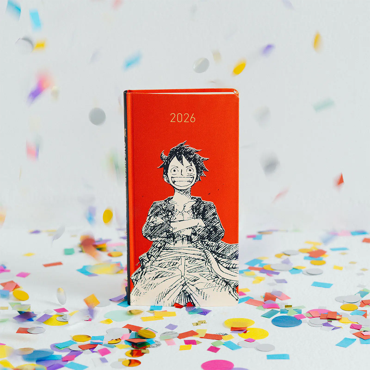 Hobonichi Light Hard Cover Japanese Book - ONE PIECE Magazine: Straw Hat Luffy - Red - Tall & Slim (Weeks - January Start)-Pen Boutique Ltd