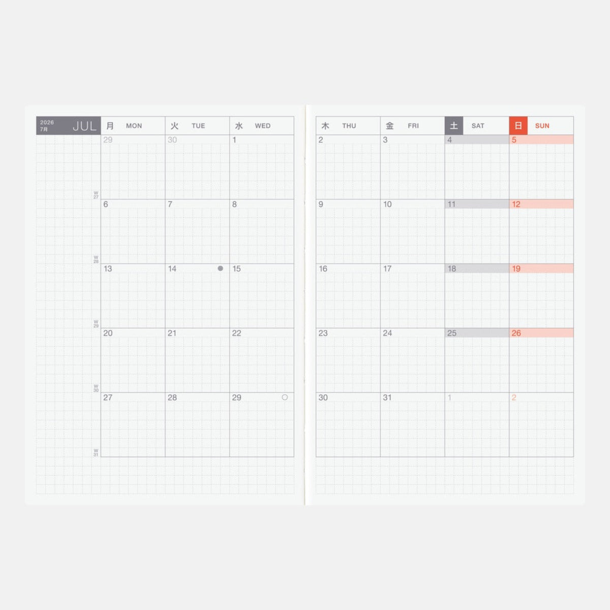 Hobonichi Techo 2026 English Original Book - A6 (January Start)-Pen Boutique Ltd