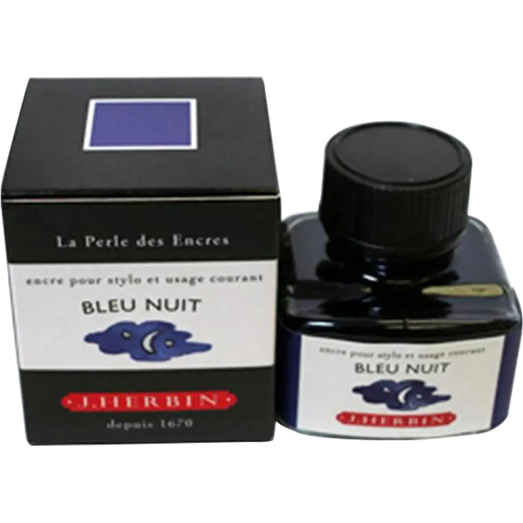 J. Herbin 30ml Fountain Pen Bleu Nuit Bottled Ink-Pen Boutique Ltd