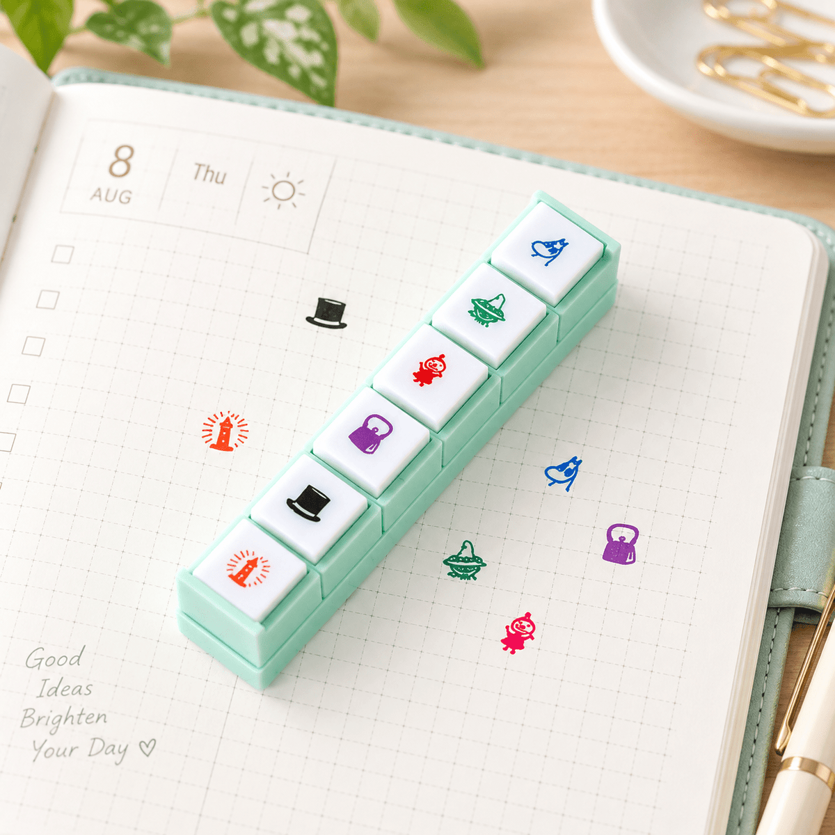 Kodomo no Kao x Hobonichi Push-Button Stamp - Moomin: Pochitto6 - Pen Boutique Ltd