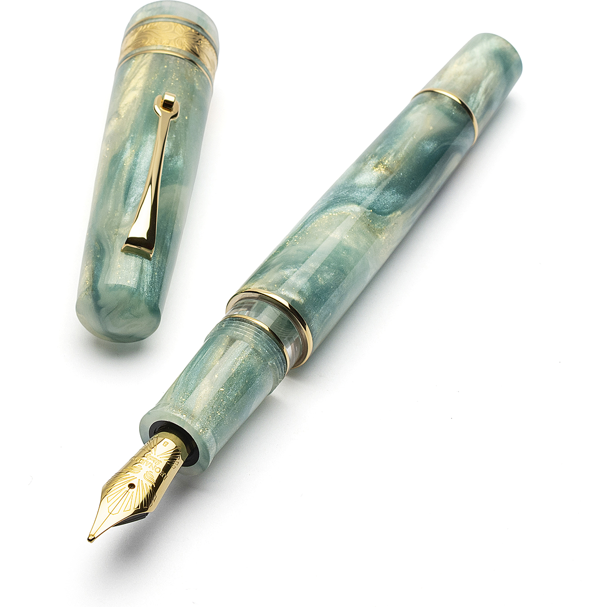 Leonardo Momento Zero Grande 2.0 Fountain Pen - The Power of Flower - Ortensia - Gold Trim (Limited Edition)-Pen Boutique Ltd
