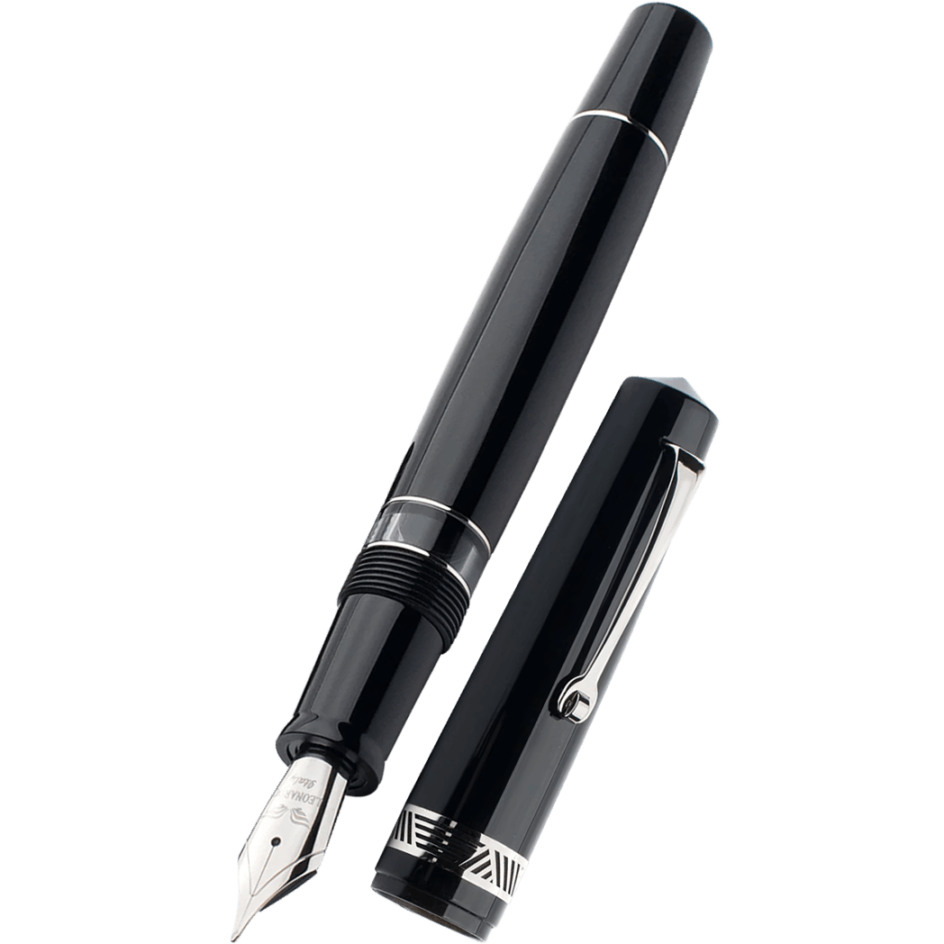 Leonardo Momento Magico Fountain Pen - Black Glossy - Steel Nib - Pen Boutique Ltd
