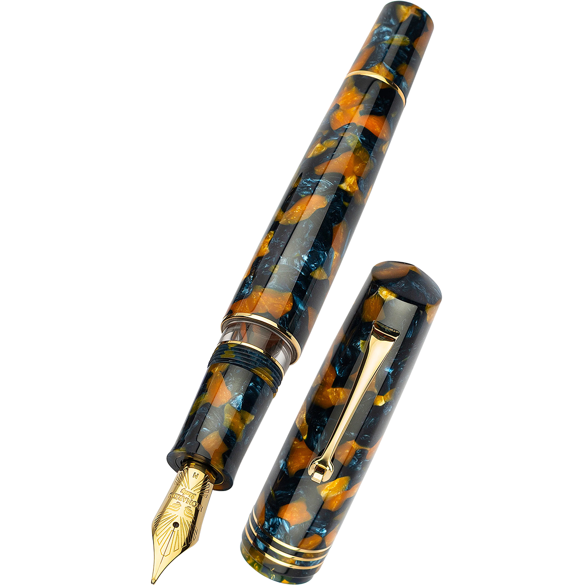 Leonardo Momento Zero Grande 2.0 Fountain Pen - Crepuscolo - Gold Trim - Pen Boutique Ltd