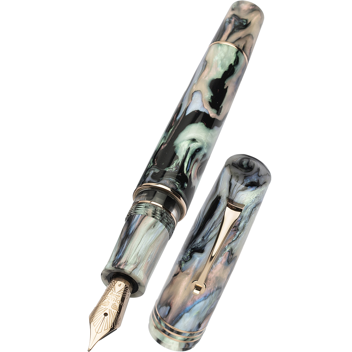 Leonardo Momento Zero Grande 2.0 Fountain Pen - The Power of Flower - Dalia Eveline - Rose Gold Trim (Limited Edition)-Pen Boutique Ltd