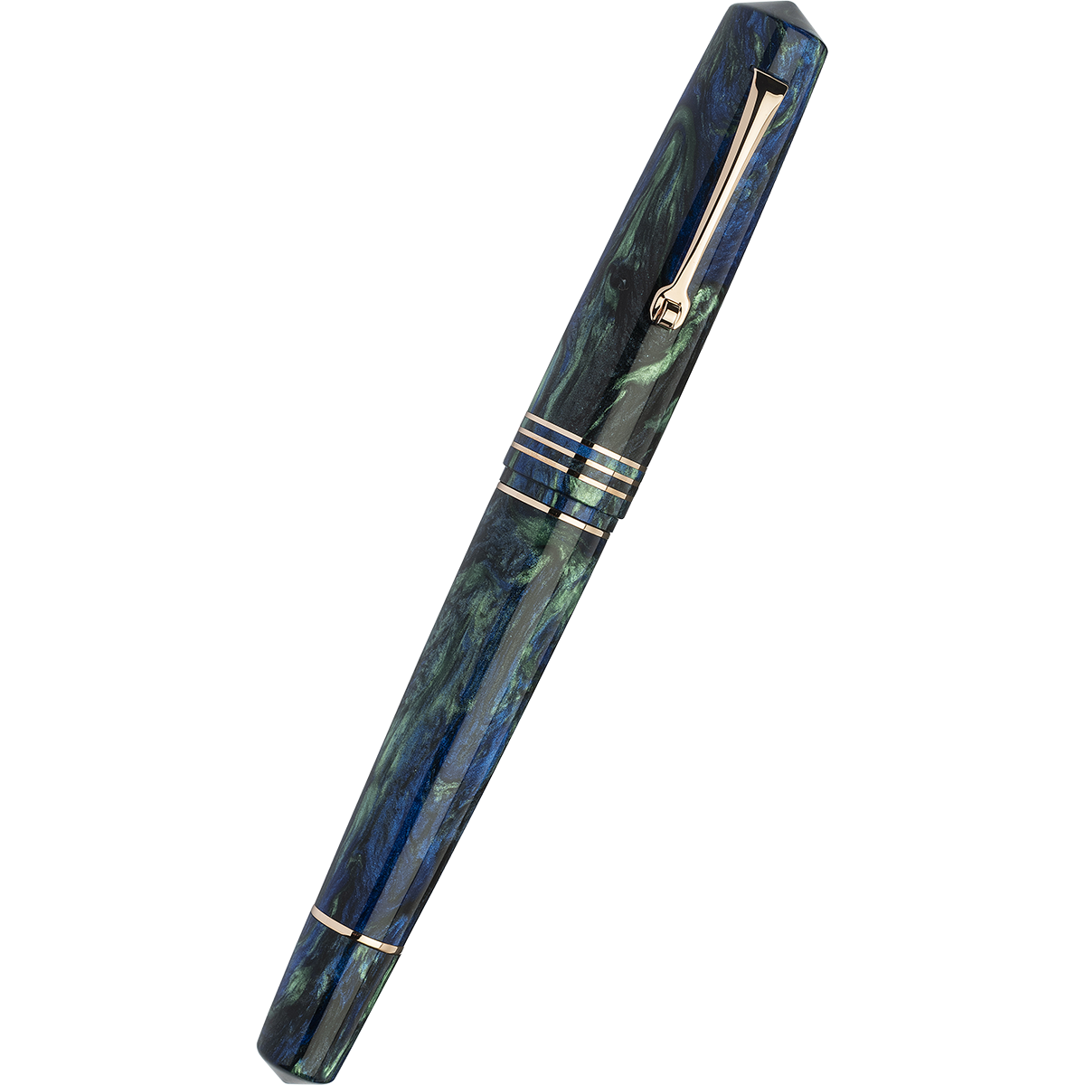 Leonardo Momento Zero Grande 2.0 Fountain Pen - The Power of Flower - Fiordaliso Blue - Rose Gold Trim (Limited Edition)-Pen Boutique Ltd