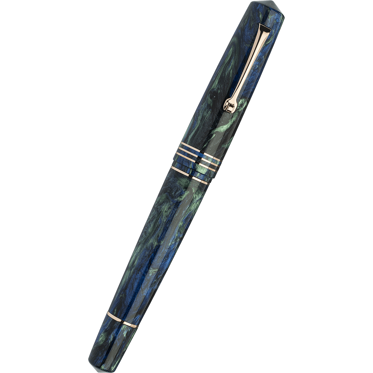 Leonardo Momento Zero Grande 2.0 Fountain Pen - The Power of Flower - Fiordaliso Blue - Rose Gold Trim (Limited Edition) - Pen Boutique Ltd