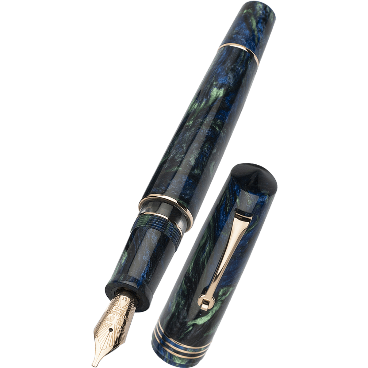 Leonardo Momento Zero Grande 2.0 Fountain Pen - The Power of Flower - Fiordaliso Blue - Rose Gold Trim (Limited Edition) - Pen Boutique Ltd