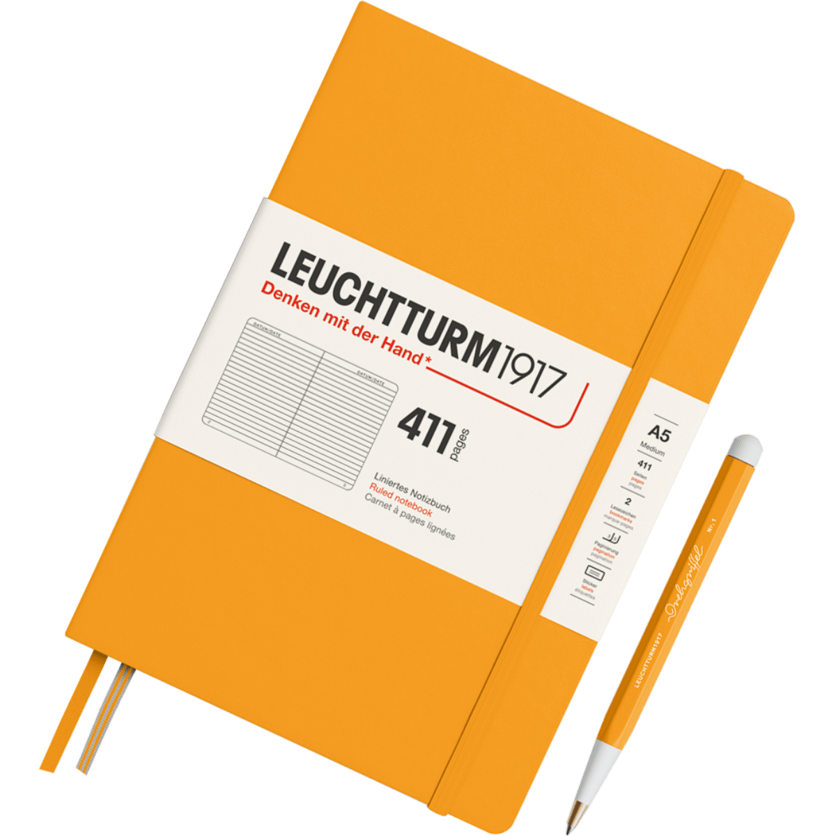 Leuchtturm 1917 411 Hardcover Notebook - A5 - Ruled - Pen Boutique Ltd