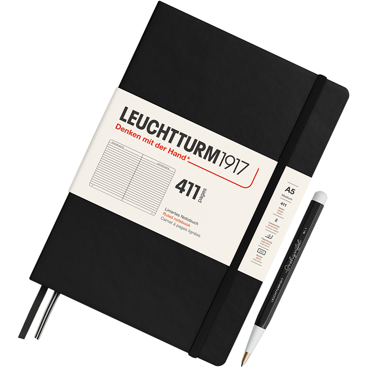 Leuchtturm 1917 411 Hardcover Notebook - A5 - Ruled - Pen Boutique Ltd