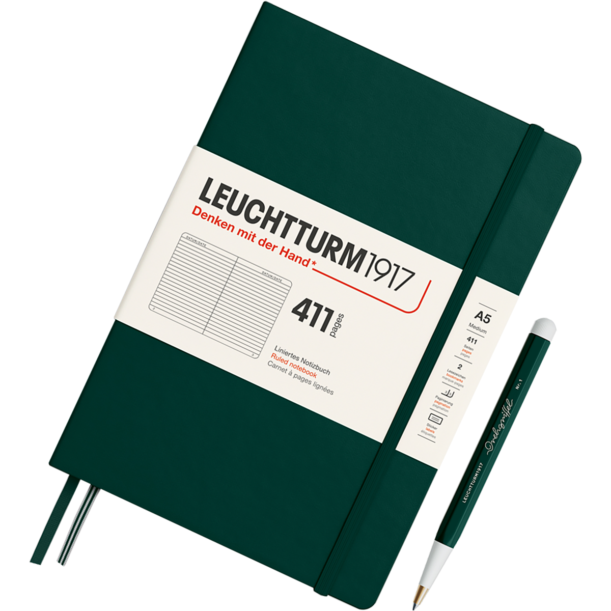 Leuchtturm 1917 411 Hardcover Notebook - A5 - Ruled-Pen Boutique Ltd