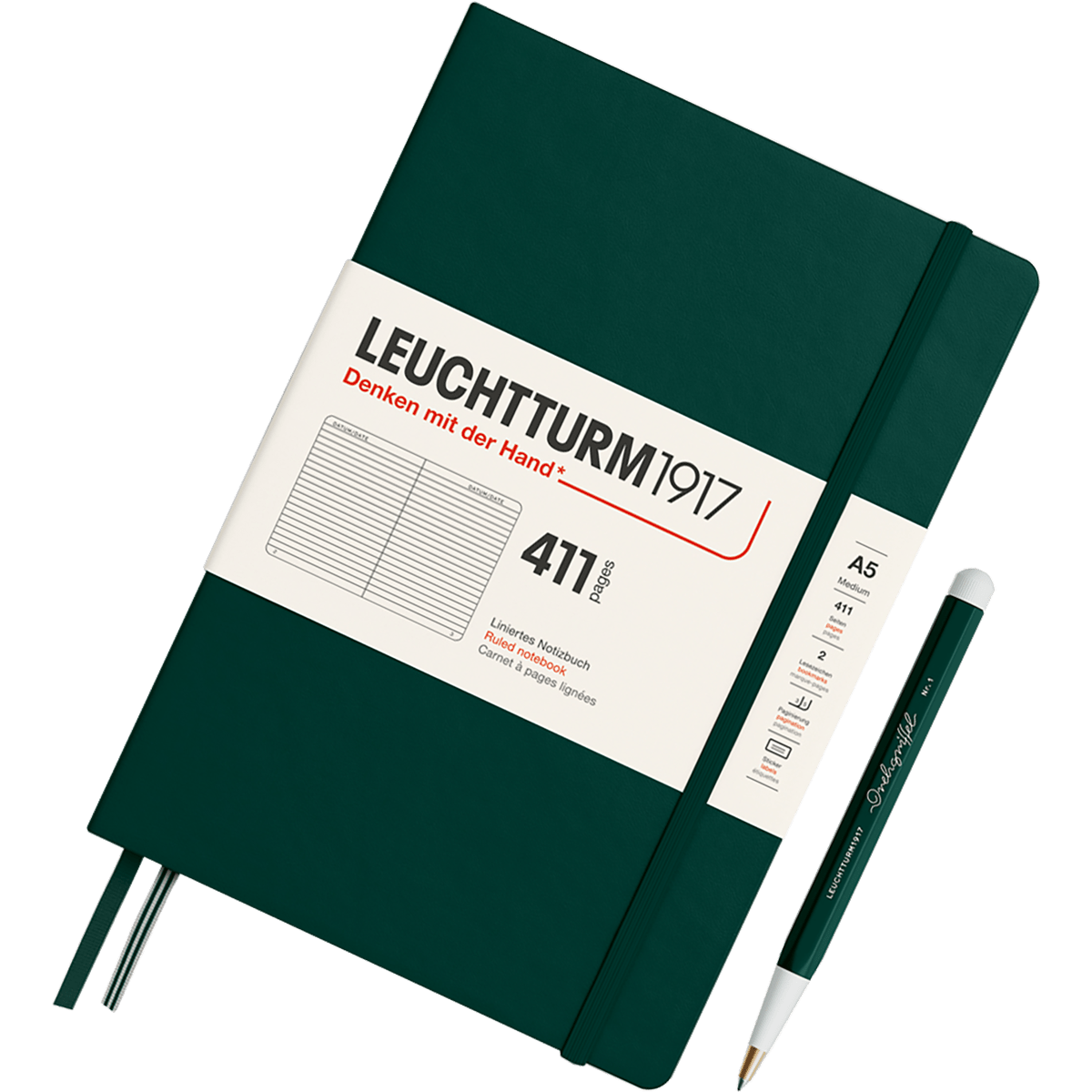 Leuchtturm 1917 411 Hardcover Notebook - A5 - Ruled - Pen Boutique Ltd
