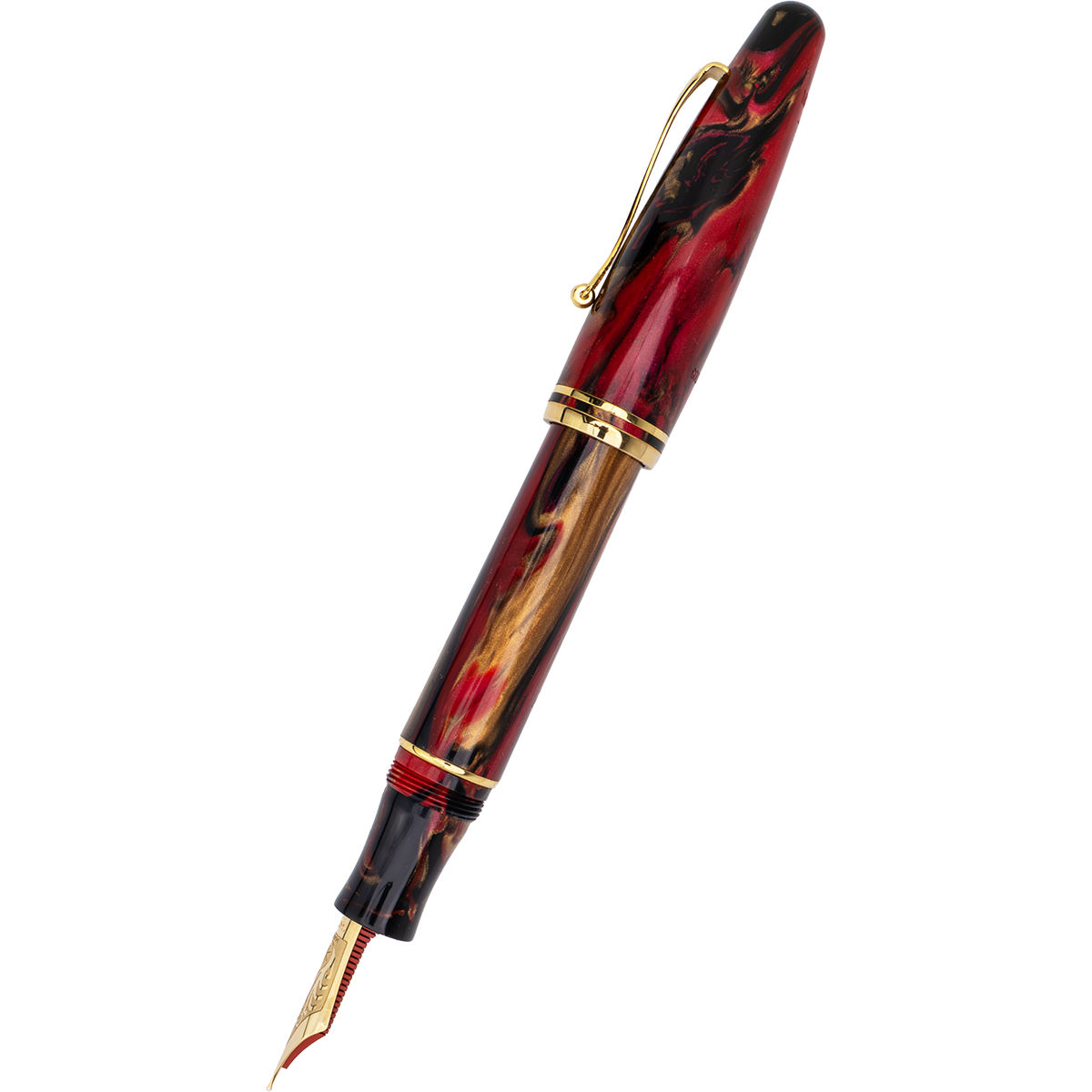 Maiora Ultra Ogiva Fountain Pen - Golden Rule - Gold Trim - 14K Gold Nib-Pen Boutique Ltd