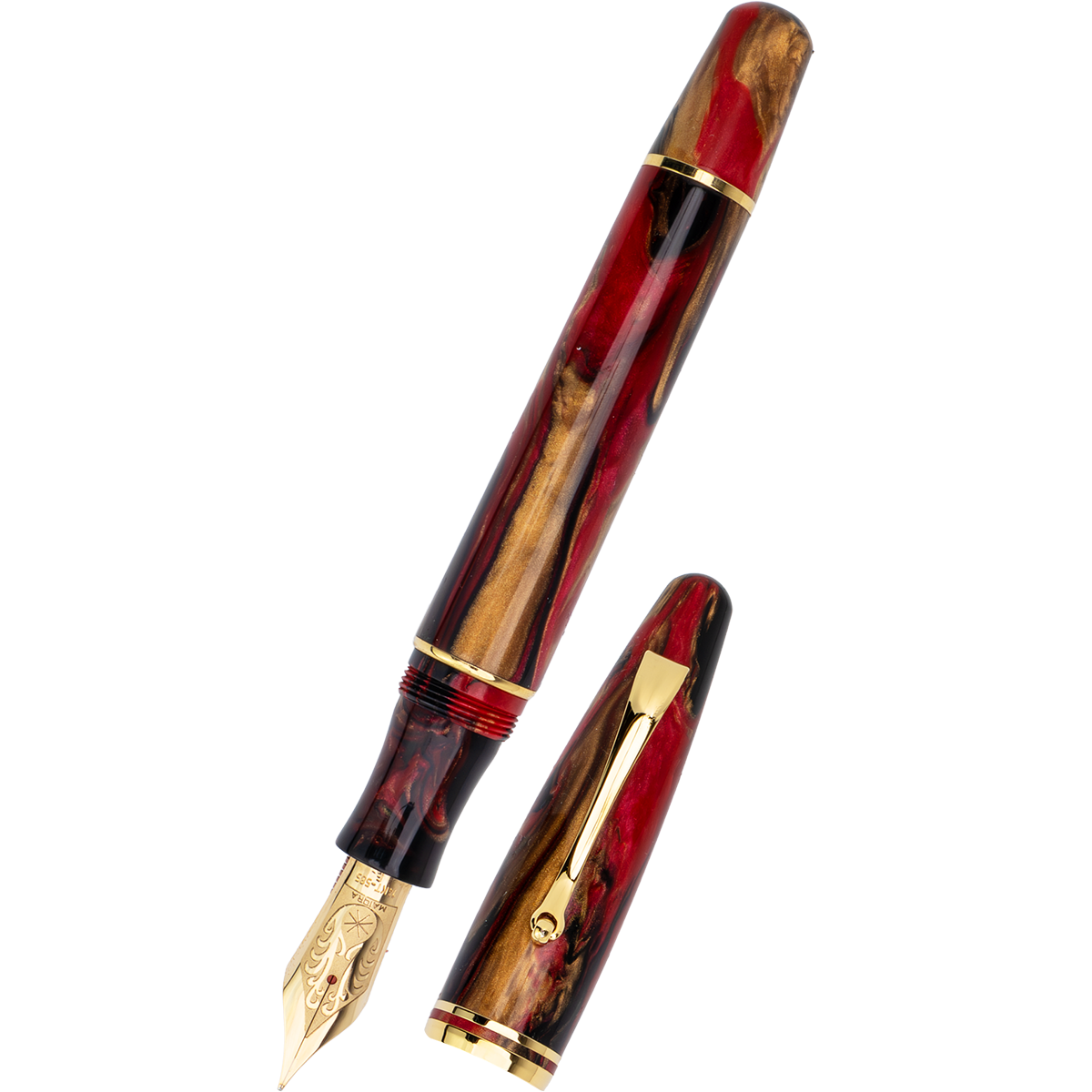 Maiora Ultra Ogiva Fountain Pen - Golden Rule - Gold Trim - 14K Gold Nib-Pen Boutique Ltd