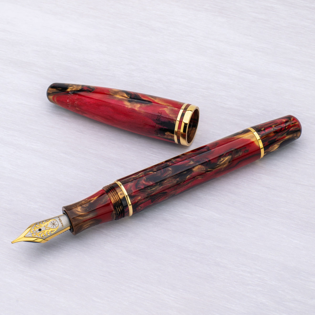 Maiora Ultra Ogiva Fountain Pen - Golden Rule - Gold Trim - Stainless Steel Nib-Pen Boutique Ltd