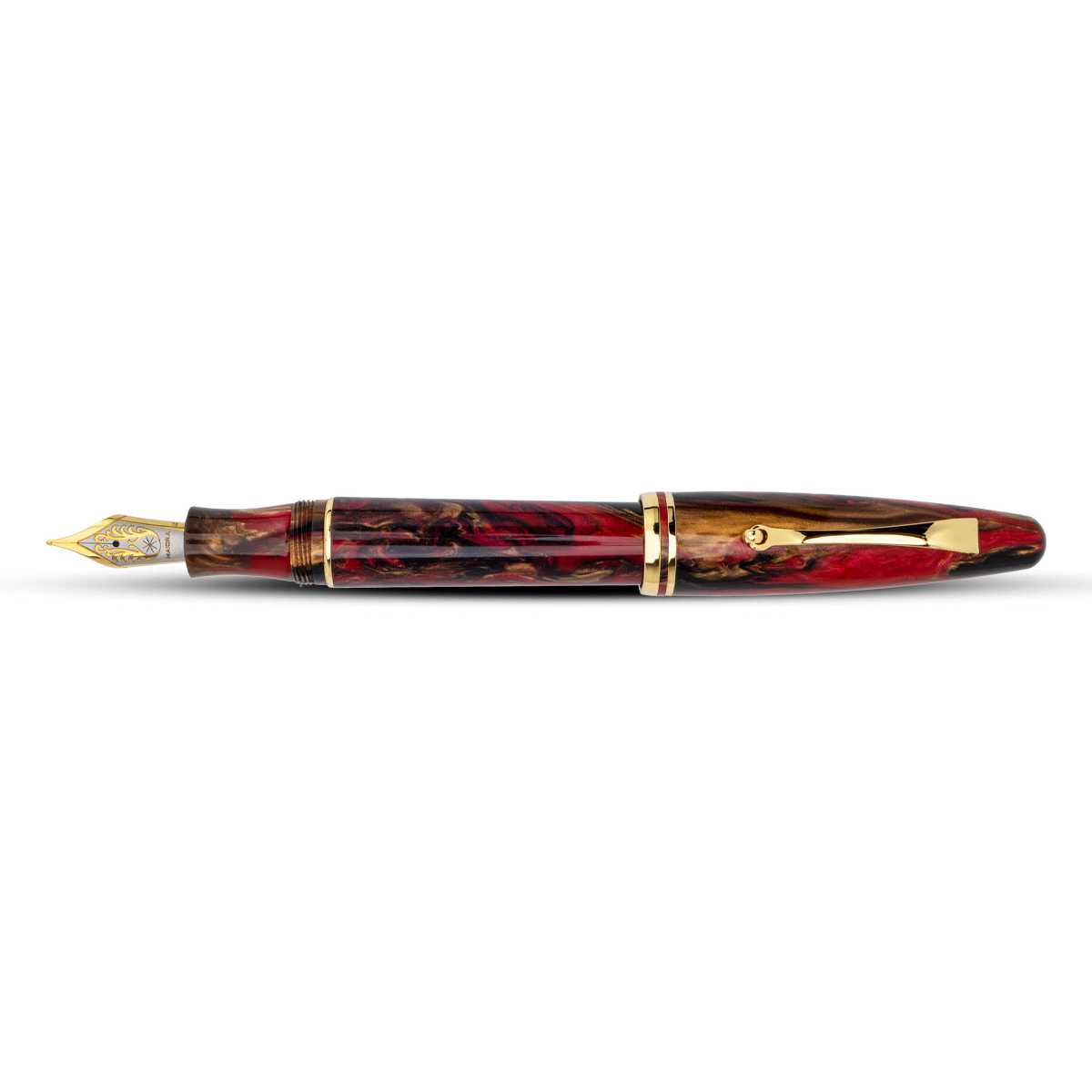 Maiora Ultra Ogiva Fountain Pen - Golden Rule - Gold Trim - Stainless Steel Nib-Pen Boutique Ltd