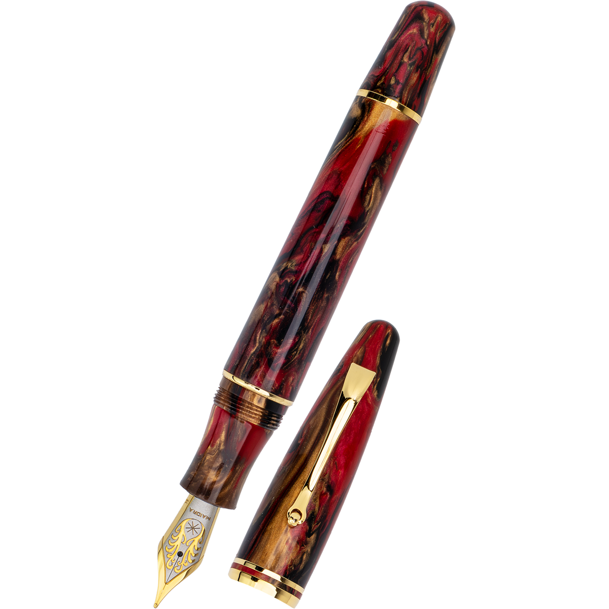 Maiora Ultra Ogiva Fountain Pen - Golden Rule - Gold Trim - Stainless Steel Nib-Pen Boutique Ltd