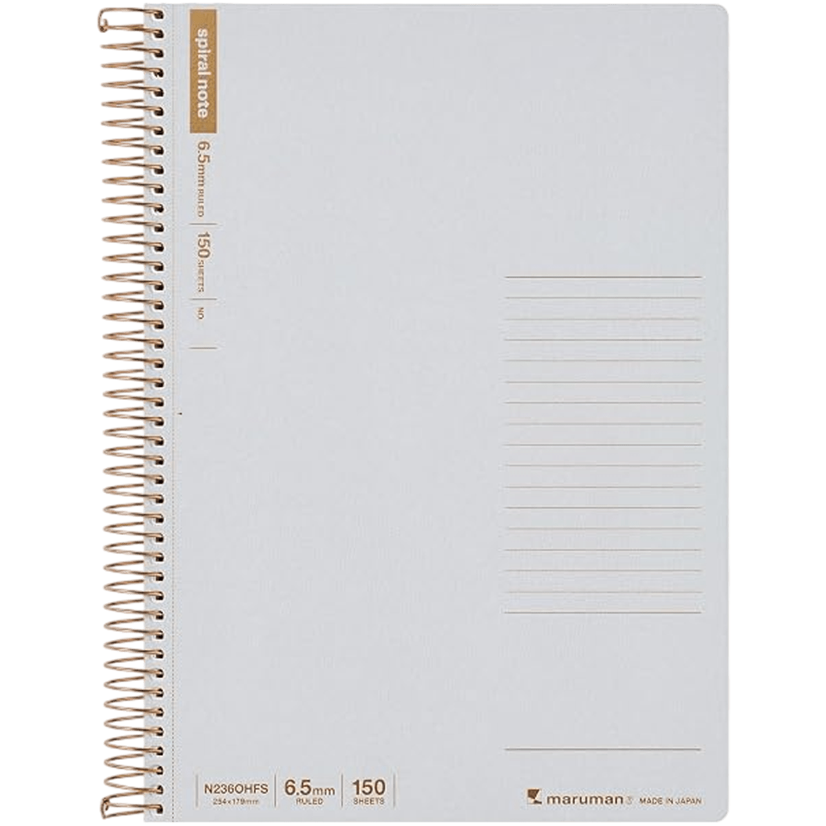 Maruman Spiral Note Basic Notebook - Lined - B5 - 150 Sheets - Pen Boutique Ltd