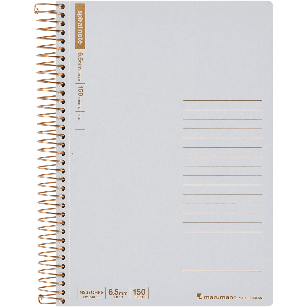 Maruman Spiral Note Basic Notebook - Lined - A5 - 150 Sheets - Pen Boutique Ltd