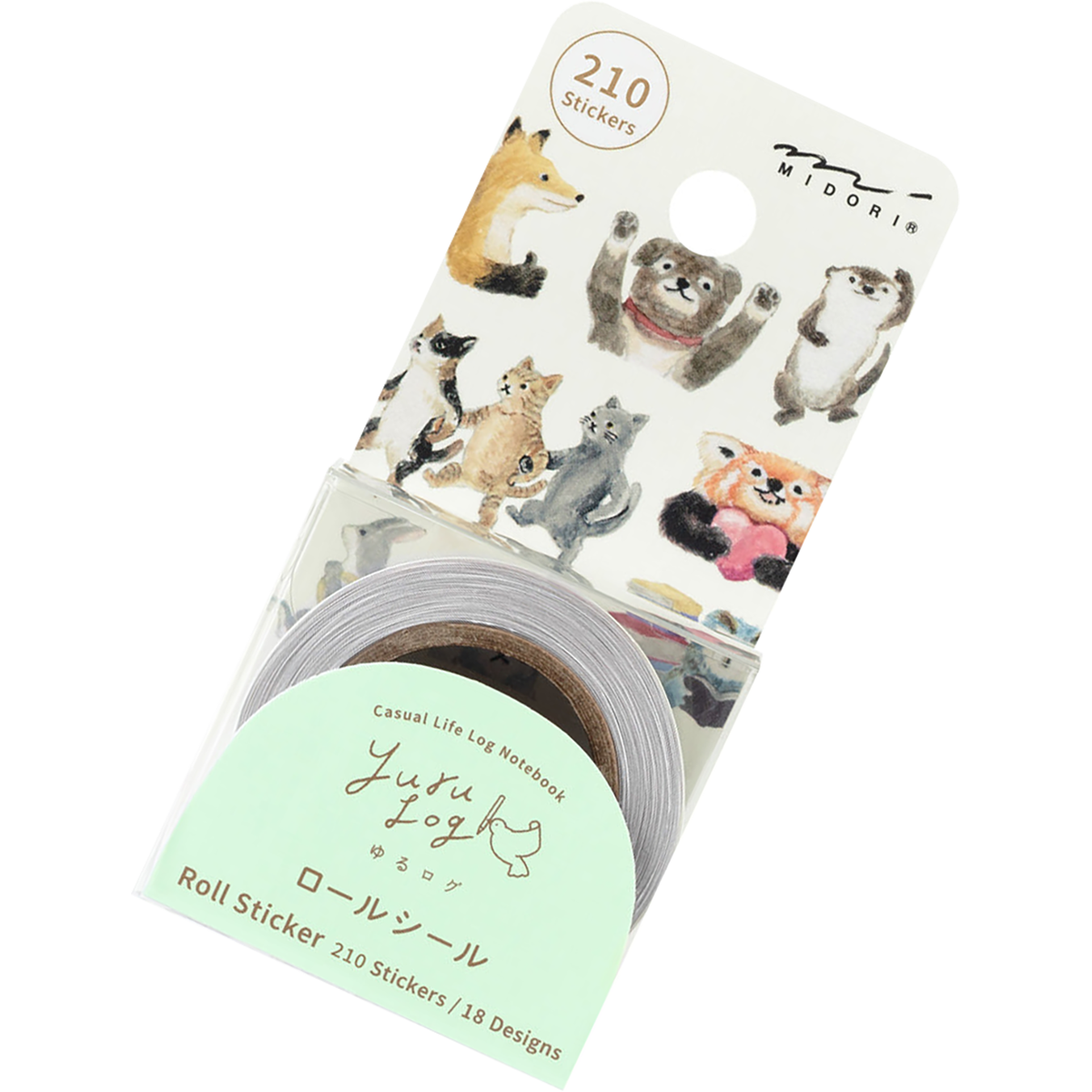 Midori Roll Sticker - Yuru Log Animal Emotions