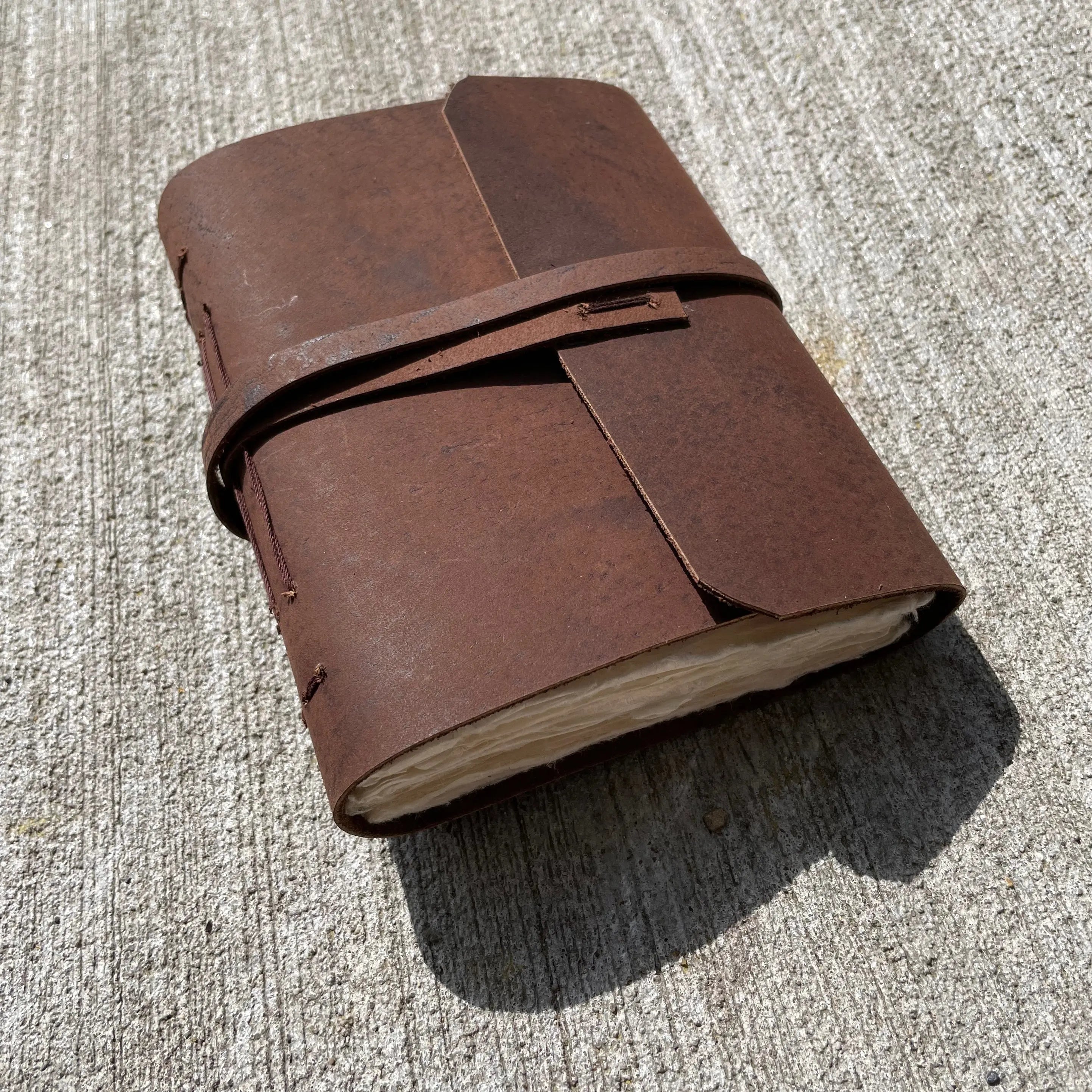 Monk Paper Buffalo Leather Dark Brown Lokta Large Journal-Pen Boutique Ltd